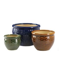 DESIGNER TRIO CERAMIC PLANT POTS