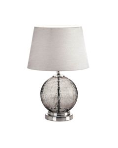 GREY CRACKED GLASS TABLE LAMP